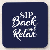 Snip terug en Relax Blauw Bier Onderzetter (Voorkant)