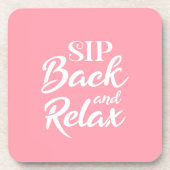 Snip terug en Relax Pink Bier Onderzetter (Voorkant)