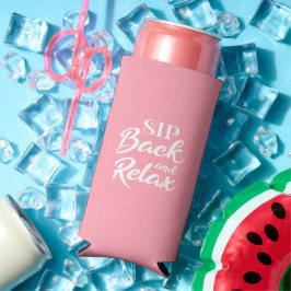 Snip terug en Relax Pink Slim Seltzer Blikjeskoeler