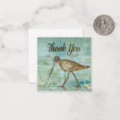Snipe Bird on Shore Pained Art Hartelijk dank Notitiekaartje (Voorkant / Achterkant in situ)