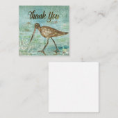 Snipe Bird on Shore Pained Art Hartelijk dank Notitiekaartje (Voorkant / Achterkant)