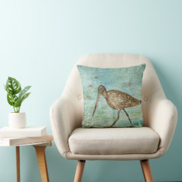 Snipe Coastal Shorebird Beach House Decor Kussen