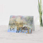 Snipe on a cold and frosty morning fine card feestdagen kaart (Voorkant)