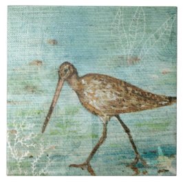 Snipe Shorebird Beach Coastal Decor Tegeltje
