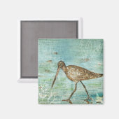 Snipe Shorebird Beach House Decor Magneet (Voorkant / Achterkant)
