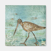 Snipe Shorebird Beach House Decor Magneet (Voorkant)