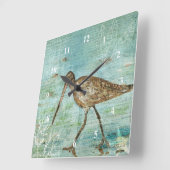 Snipe Shorebird Beach House Home Decor Art Vierkante Klok (Hoek)
