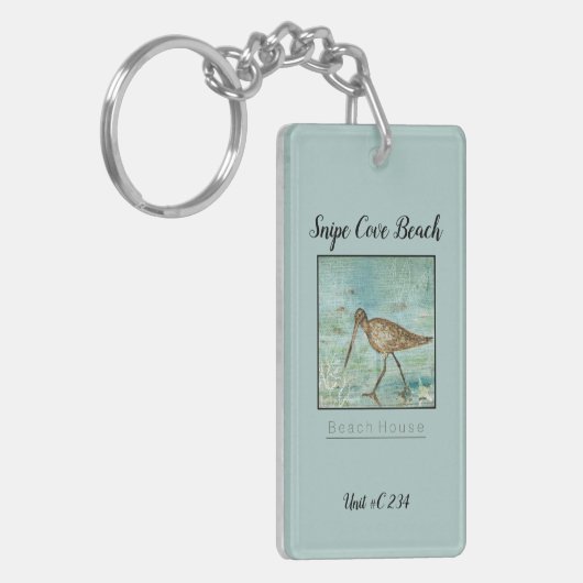 Snipe Shorebird Beach House Vacation Rental Sleutelhanger (Voorkant Links)