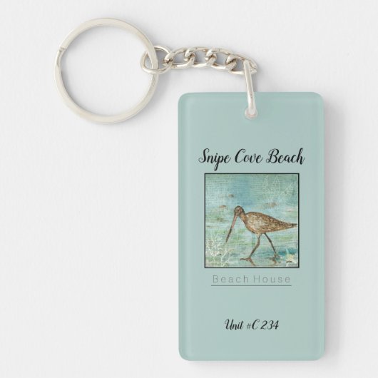 Snipe Shorebird Beach House Vacation Rental Sleutelhanger (Voorkant)