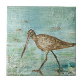 Snipe Shorebird Coastal Beach House Decor Tegeltje (Voorkant)