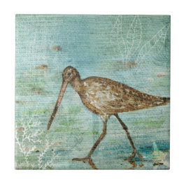 Snipe Shorebird Coastal Beach House Decor Tegeltje