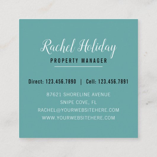 Snipe Shorebird on Beach Coastal Theme Vierkante Visitekaartje (Achterkant)