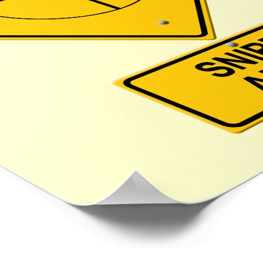 Sniper Ahead Warning Sign (Crosshaar) Poster (Hoek)