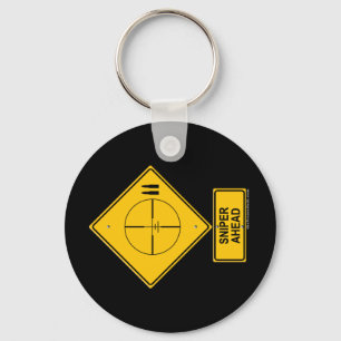 Sniper Ahead Warning Sign (Crosshaar) Sleutelhanger