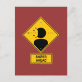 Sniper Ahead Warning Sign (Head Shot) Briefkaart (Voorkant)