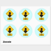 Sniper Ahead Warning Sign (Head Shot) Ronde Sticker (Vel)