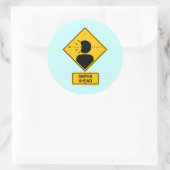 Sniper Ahead Warning Sign (Head Shot) Ronde Sticker (Tas)