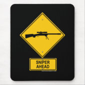 Sniper Ahead Warning Sign Muismat (Voorkant)