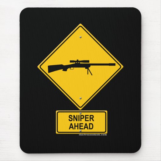 Sniper Ahead Warning Sign Muismat (Voorkant)