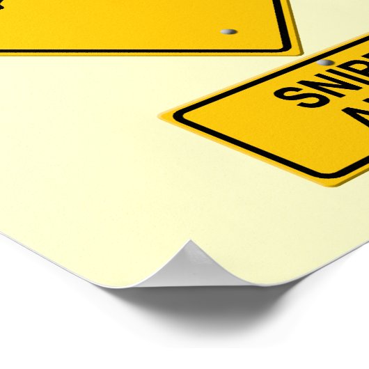 Sniper Ahead Warning Sign Poster (Hoek)