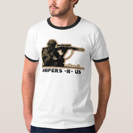 SNIPER DIE DOOR SNIPERS ZITTEN - R - US T-SHIRT (Voorkant)
