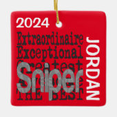 Sniper Extraordinaire CUSTOM Keramisch Ornament (Voorkant)