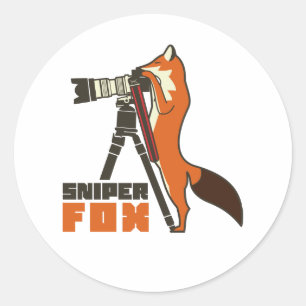 Sniper Fox Ronde Sticker