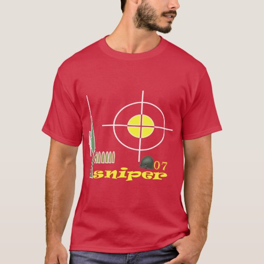 Sniper met een helm met zeven kogels T-shirt (Voorkant)