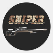 Sniper Ronde Sticker (Voorkant)