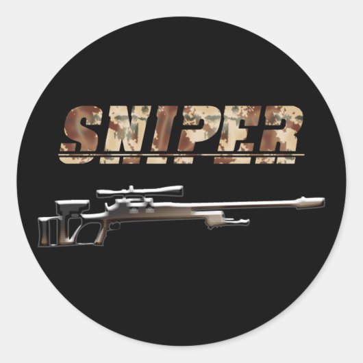 Sniper Ronde Sticker (Voorkant)