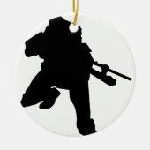 Sniper Silhouette Keramisch Ornament (Voorkant)