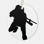 Sniper Silhouette Keramisch Ornament (Links)
