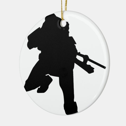 Sniper Silhouette Keramisch Ornament (Links)