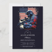 Sniper Soldier Amerikaanse Vlag Afstuderen Kaart (Voorkant)