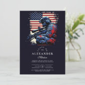 Sniper Soldier Amerikaanse Vlag Afstuderen Kaart (Staand voorkant)