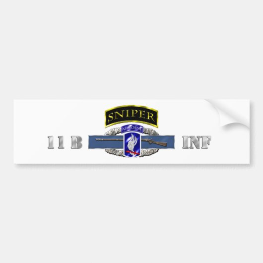 Sniper Tab 11B CIB 173rd Airborne Brigade Bumpersticker (Voorkant)