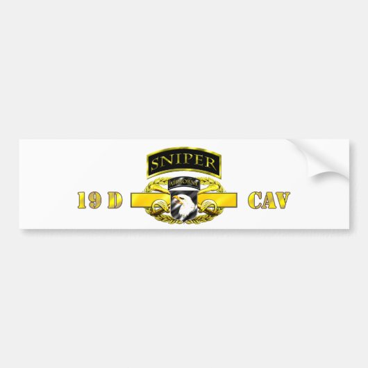 Sniper Tab 19D Cav Scout 101st Bumpersticker (Voorkant)