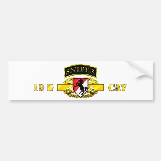 Sniper Tab 19D Cav Scout 11th Armored Cav Bumpersticker (Voorkant)