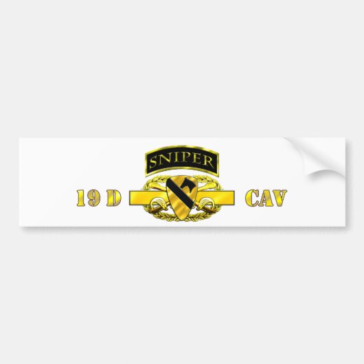 Sniper Tab 19D Cav Scout 1st Cav Bumpersticker (Voorkant)