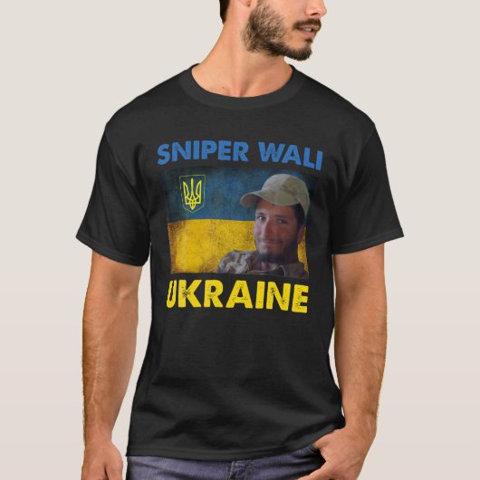 Sniper Wali Ik sta voor de Oekraïense vlag T-shirt (Voorkant)
