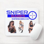 SniperBabes.com-meisjes met pistolen muismatje Muismat (Met muis)