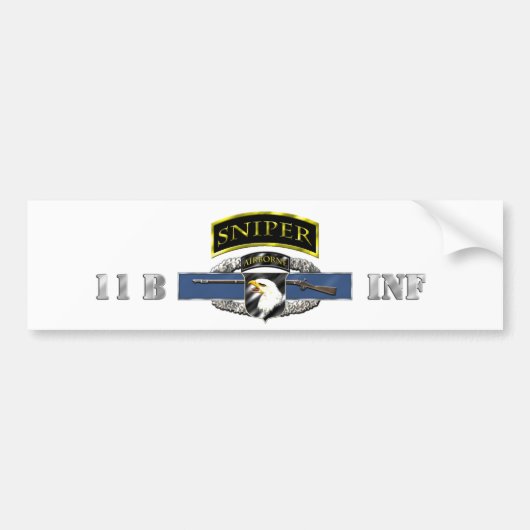 Snipertab 11B CIB 101st Airborne Bumpersticker (Voorkant)