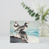Snipes aan de kust, kunstwerk van Ohara Koson Briefkaart (Staand voorkant)
