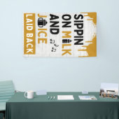 Snippen op melk en sap Goud & Black Hip Hop Spandoek (Beurs)