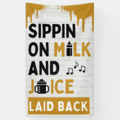 Snippen op melk en sap Goud & Black Hip Hop Spandoek (Verticaal)
