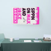 Snippen op melk en sap Roze Hip Hop Spandoek (Beurs)