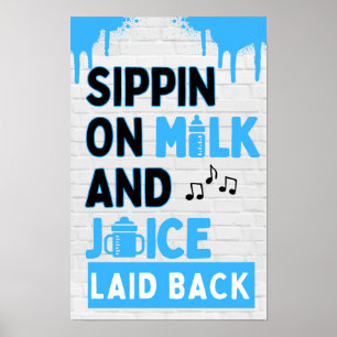 Snippen op melk en sap Zwart & Blauw Hip Hop Poster