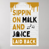 Snippen op melk en sap zwart en goud hip hop poster (Voorkant)