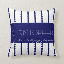Snippers en slakken en... Navy/White Stripes w Nam Kussen