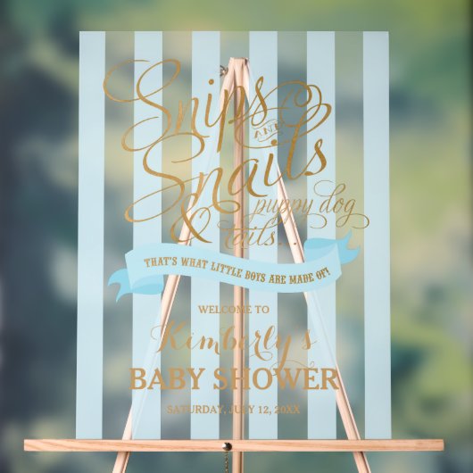 Snips and Snails Baby Boy Baby shower Welkom Acryl Bord (Neutraal)